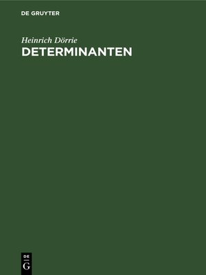 cover image of Determinanten